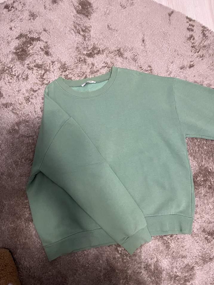 Yeşil Oversize Kadın Sweatshirt - Görsel 2
