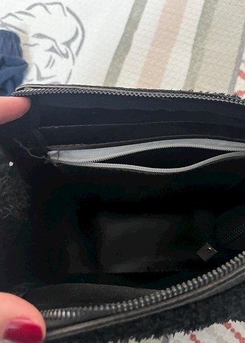 Siyah puf el cantasi - Görsel 3