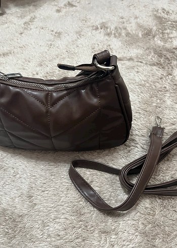Kahverengi Deri Fermuarlı Kadın Çanta deformesi yok - Görsel 3