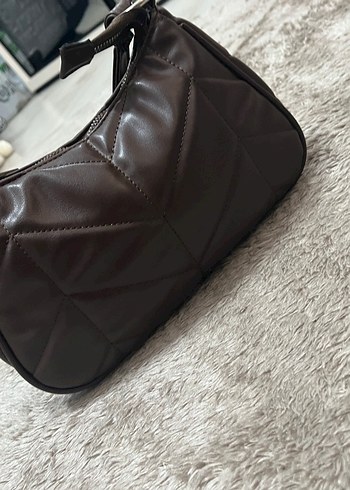 Kahverengi Deri Fermuarlı Kadın Çanta deformesi yok - Görsel 5