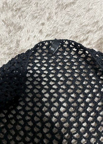 Kadın siyah file bluz - Görsel 3