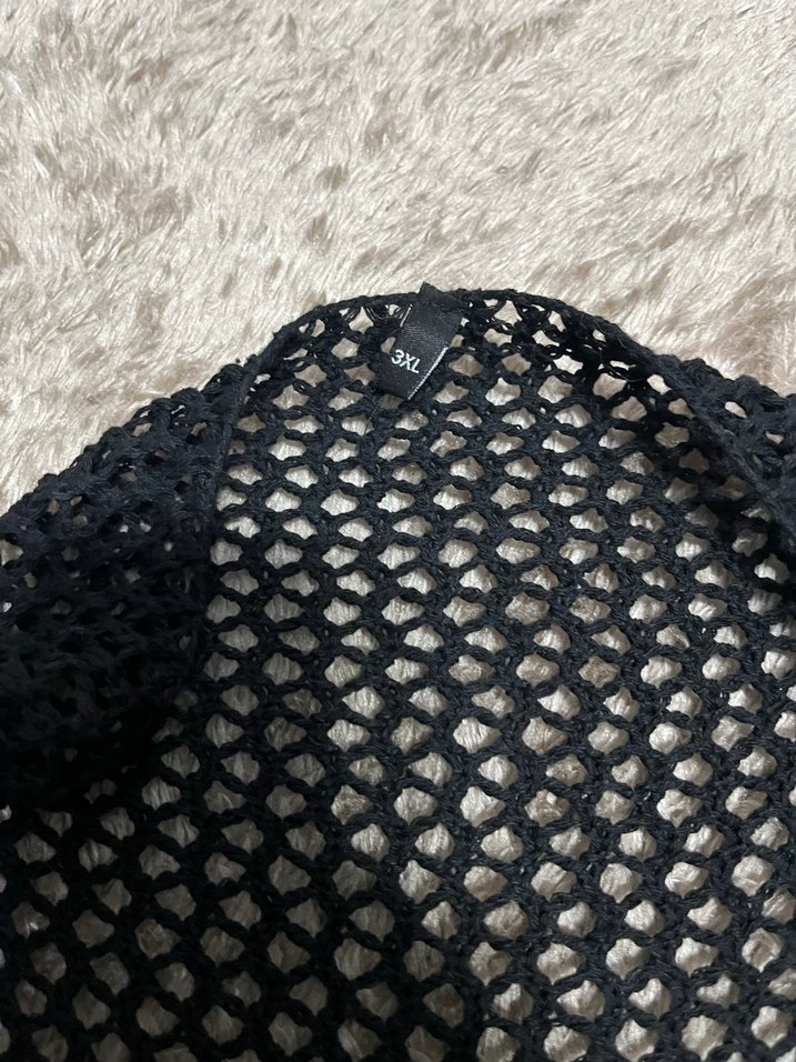 Kadın siyah file bluz - Görsel 3