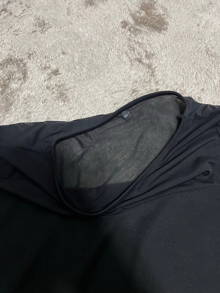 Uzun Kollu Siyah ust detayı transparan - Görsel 3