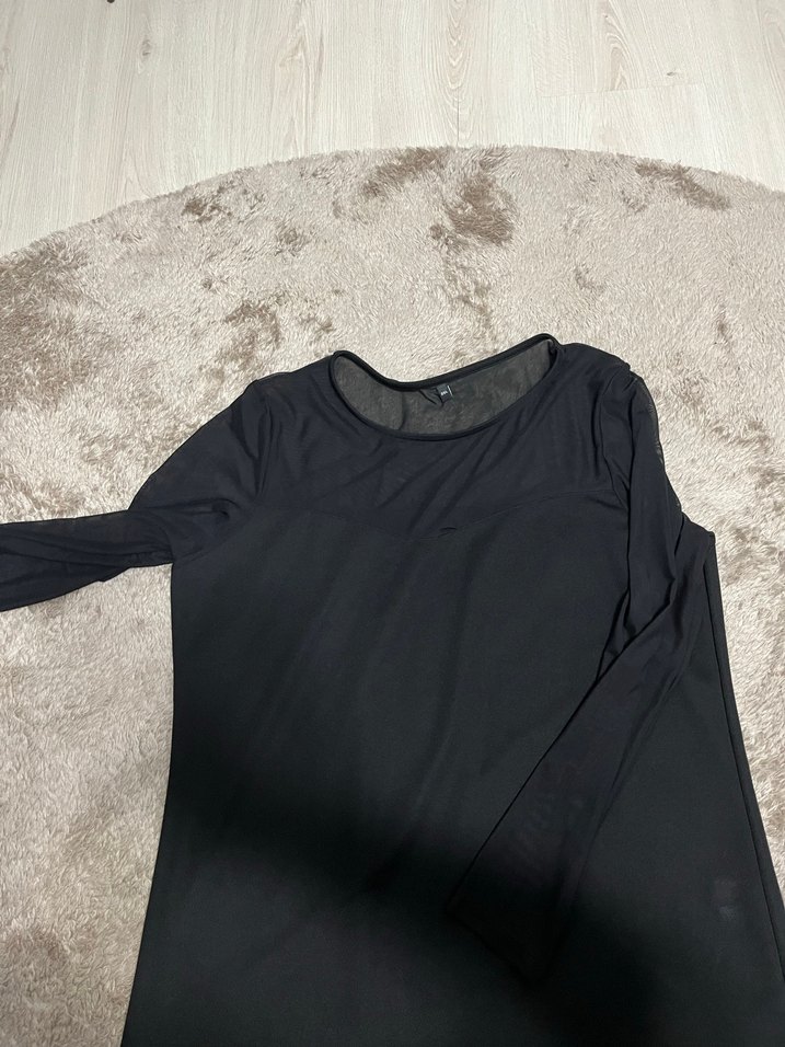 Uzun Kollu Siyah ust detayı transparan - Görsel 2