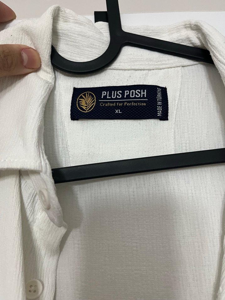 PLUSPOSH beyaz gömlek salaş - Görsel 3