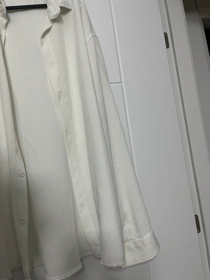 PLUSPOSH beyaz gömlek salaş - Görsel 4