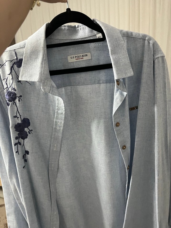 U.S polo kadın gömlek mavi - Görsel 5