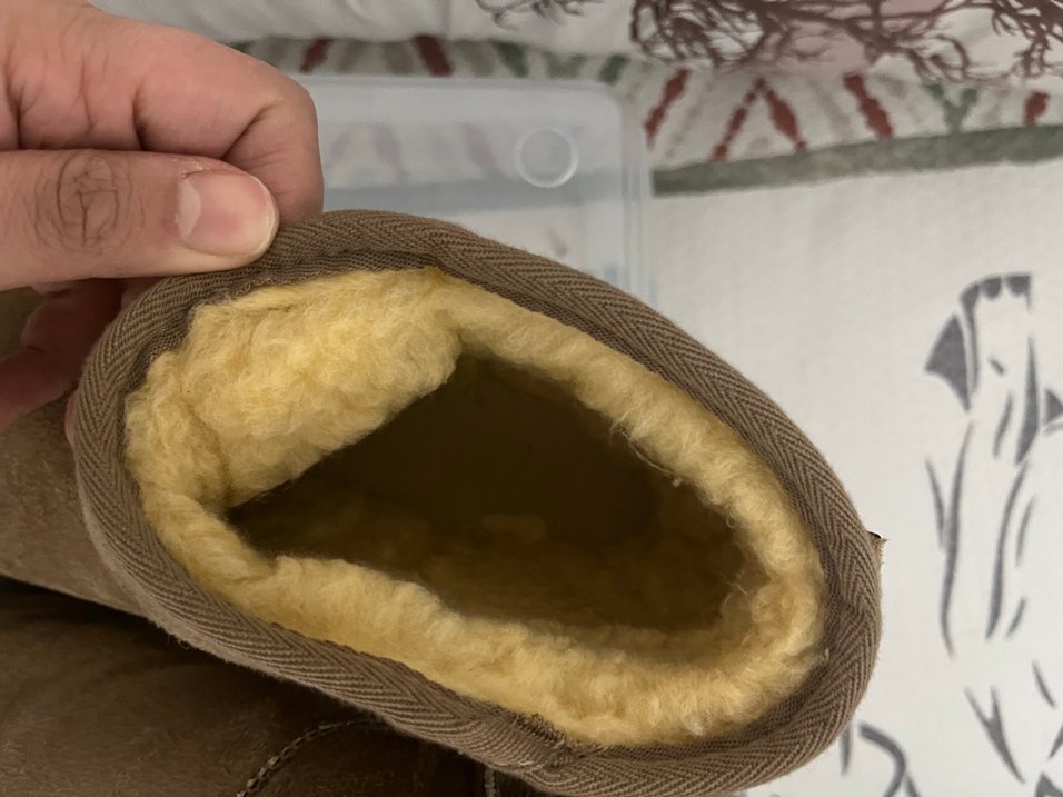 Bej Süet Kürklü Dolgu Topuk Kadın UGG - Görsel 5