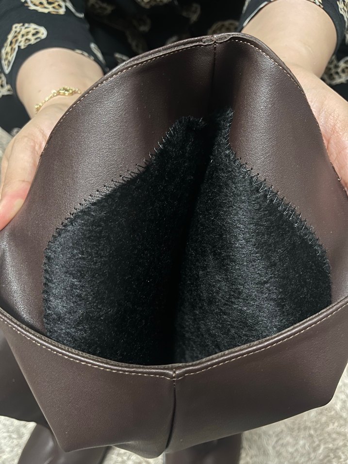 Xl geniş baldırlı acı kahve rengi kadın çizme - Görsel 4