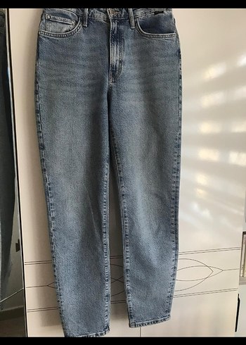 38 Beden MAVİ Kadın Lacivert Regular Fit Midi Kot Pantolon