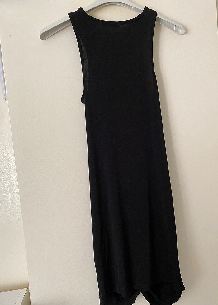 Siyah drapeli mini elbise - Görsel 4