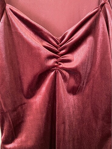 Kadife mini balon kol elbise - Görsel 2