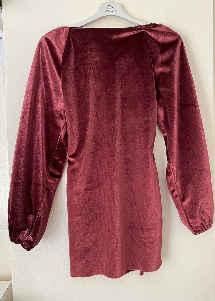 Kadife mini balon kol elbise - Görsel 5