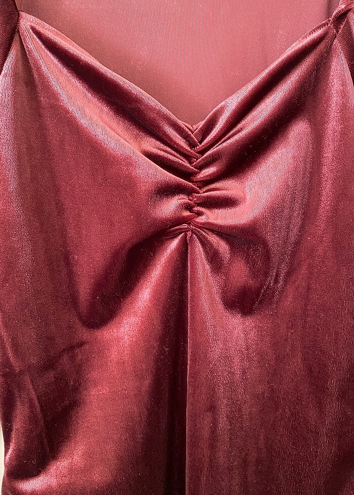 Kadife mini balon kol elbise - Görsel 2