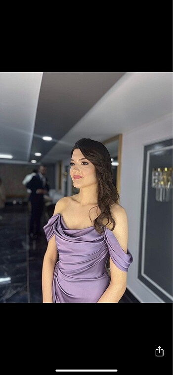 34 Beden mor Renk Alfabeta Kadın Gece Elbisesi