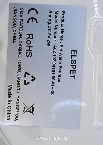 ELSPET Beyaz Stil Su Fıskiyesinde Filtre kedi Köpek Içme Sebili - Görsel 9