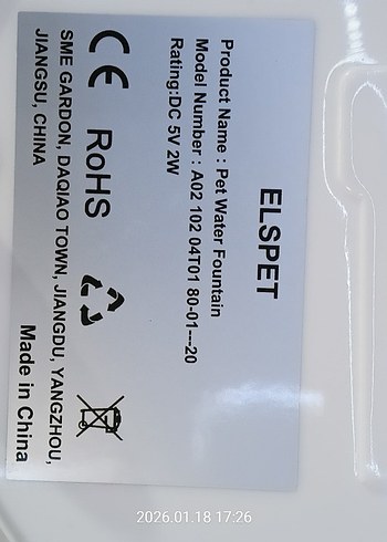 ELSPET Beyaz Stil Su Fıskiyesinde Filtre kedi Köpek Içme Sebili - Görsel 8