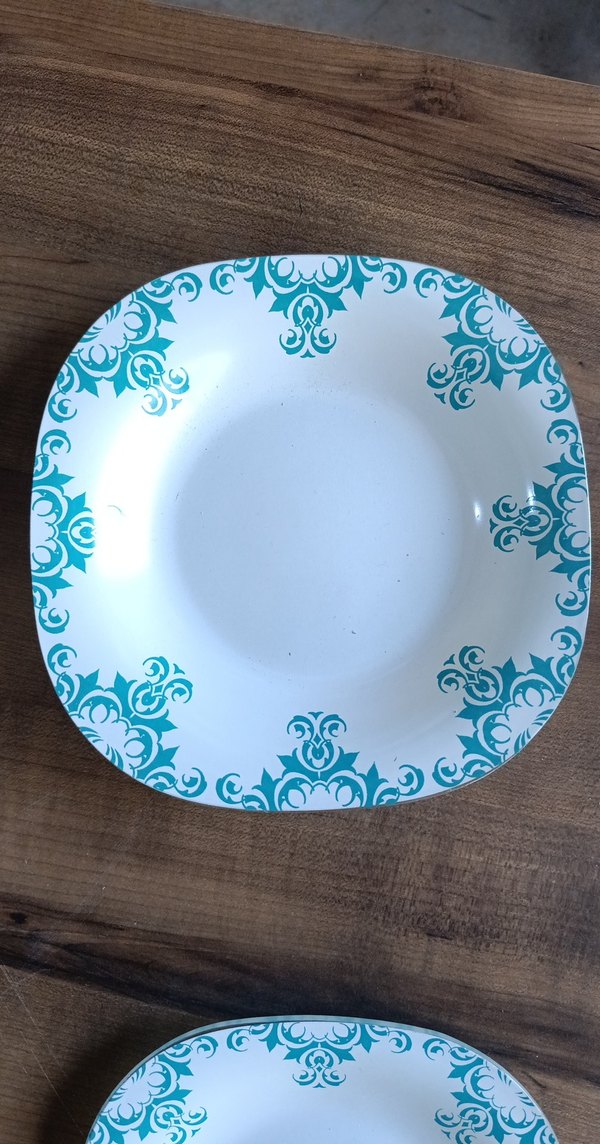 Turkuaz Desenli 4'lü Tabak Seti - Görsel 4