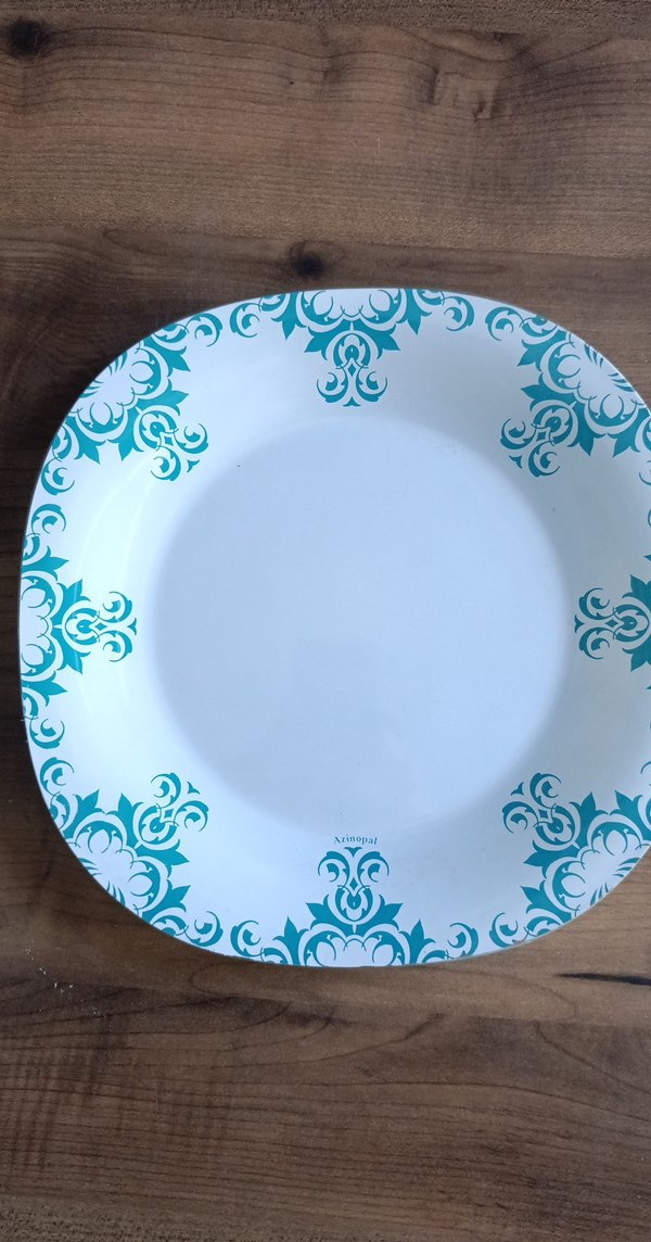 Turkuaz Desenli 4'lü Tabak Seti - Görsel 3