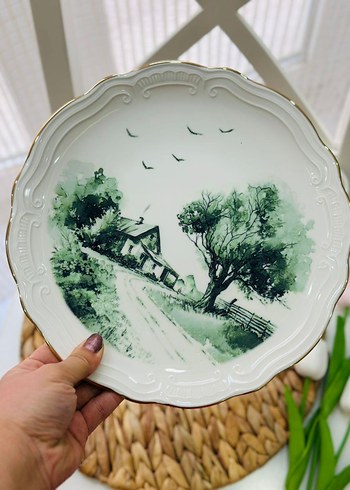 Yeşil Doğa Desenli Porselen Yemek Takımı - Görsel 3