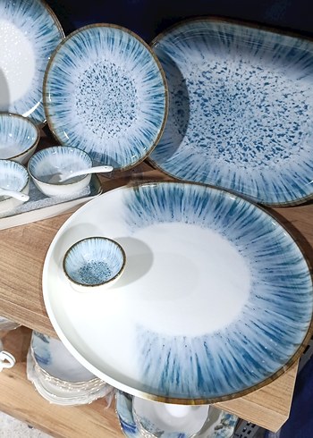 Mavi ve Gri Seramik Yemek Takımı - Görsel 5