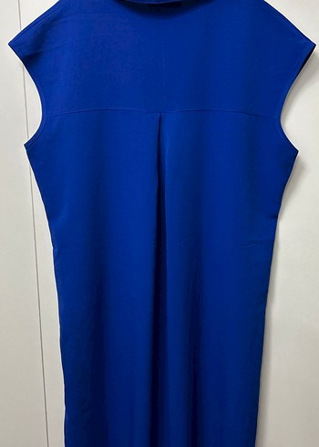 Mavi Düğmeli Kolsuz Kadın Gömlek - Görsel 3