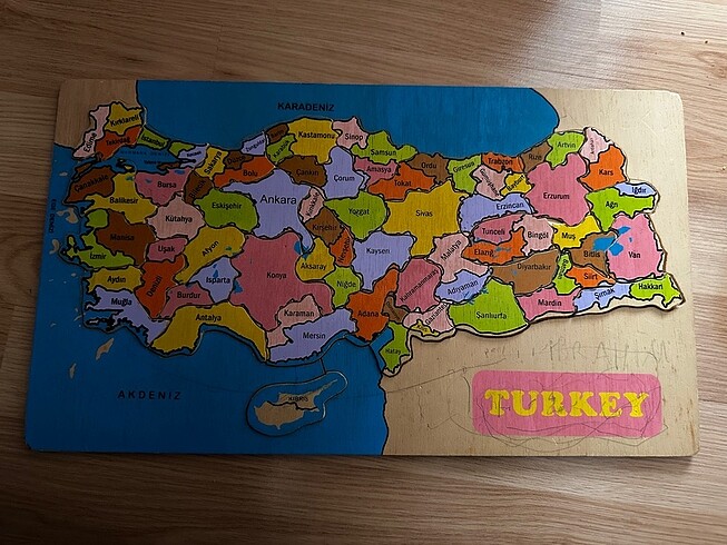 Ahşap türkiye haritası puzzle(yapboz)