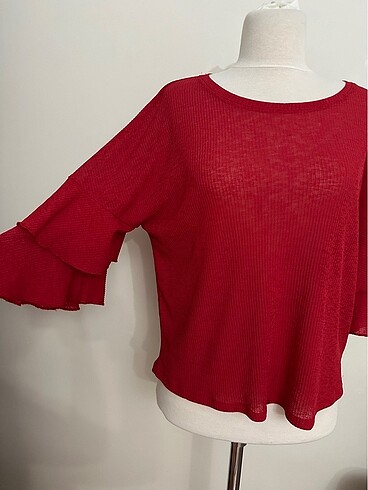 l Beden bordo Renk Kolu detaylı lcw bluz