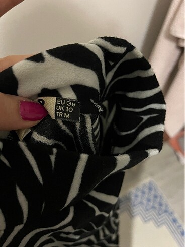 m Beden zebra desenli crop