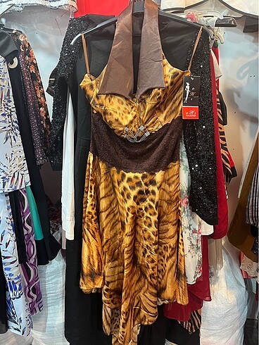 vintage saten elbise