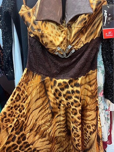 38 Beden vintage saten elbise