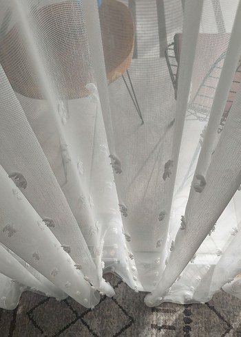 brillant Bohem Beyaz Tül Perde en 150 boy 250 orta pile - Görsel 2