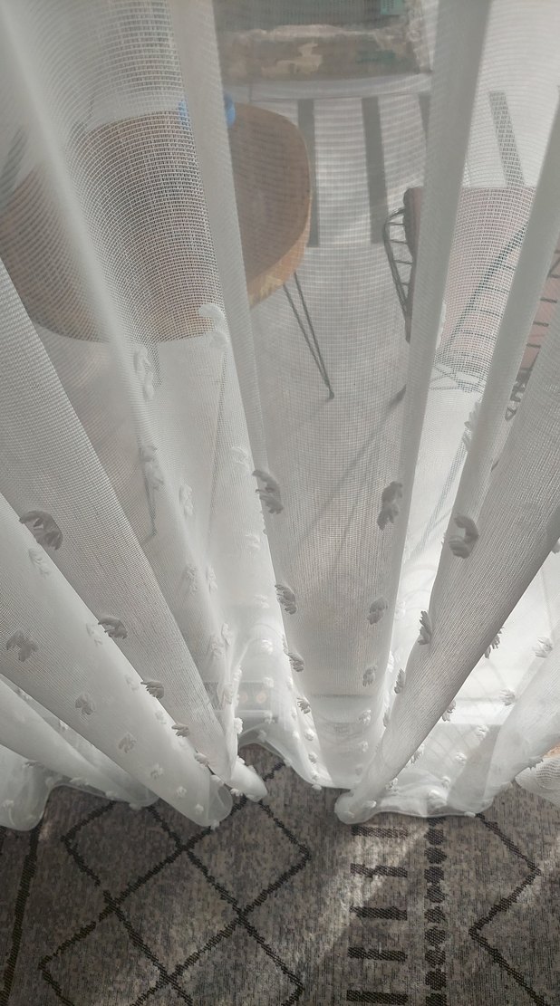 brillant Bohem Beyaz Tül Perde en 150 boy 250 orta pile - Görsel 2