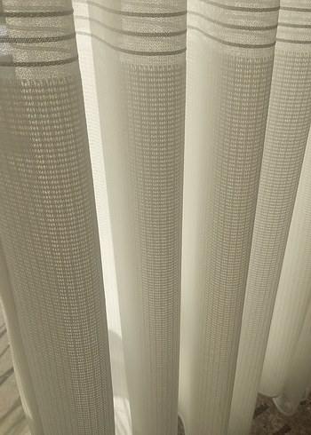 Modern Klasik Gri Çizgili Beyaz Perde en 2mt boy 250 orta pile - Görsel 3