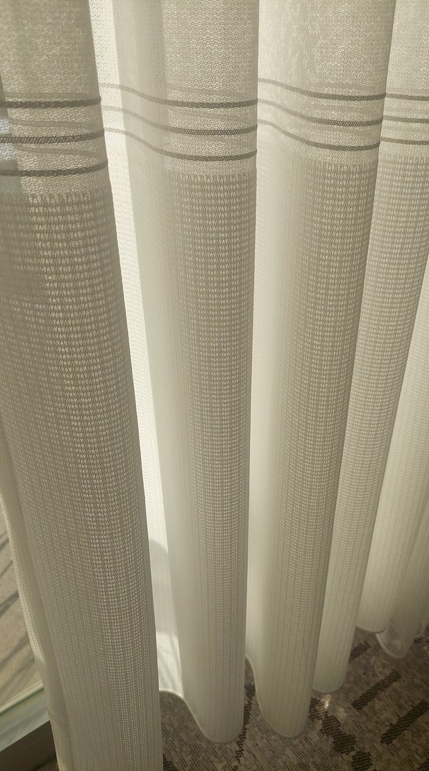 Modern Klasik Gri Çizgili Beyaz Perde en 2mt boy 250 orta pile - Görsel 3