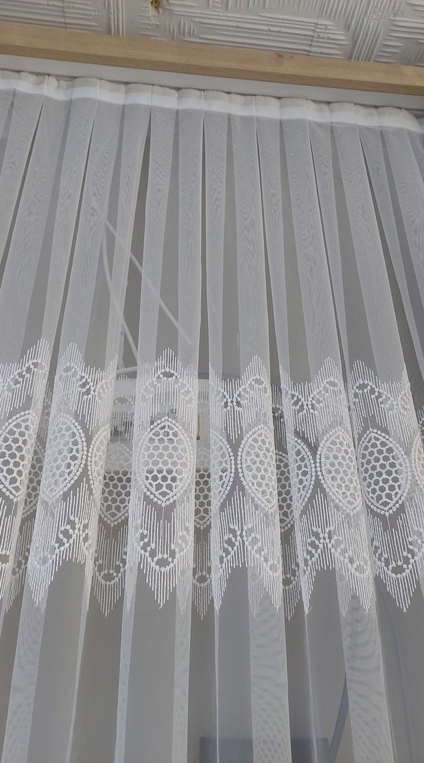 İşlemeli Beyaz Tül Perde en 3mt boy 250 orta pile - Görsel 2