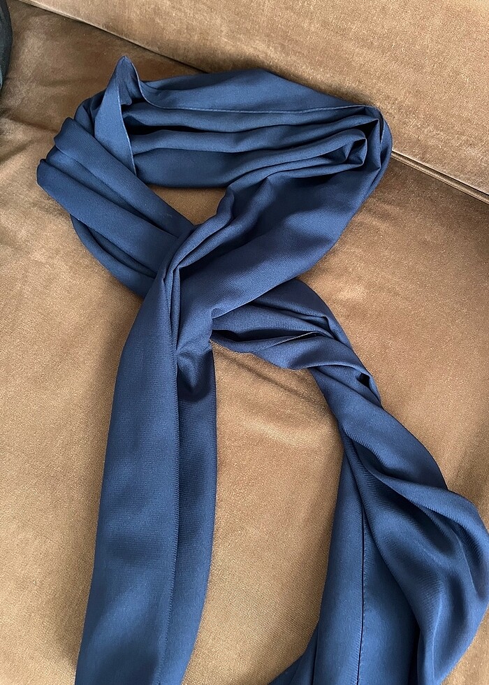 Tesettür Lacivert Saten Abiye - Görsel 3