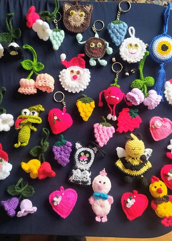 Renkli Örgü Bohem Anahtarlıklar - Görsel 4