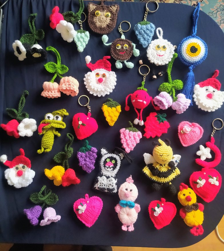 Renkli Örgü Bohem Anahtarlıklar - Görsel 4