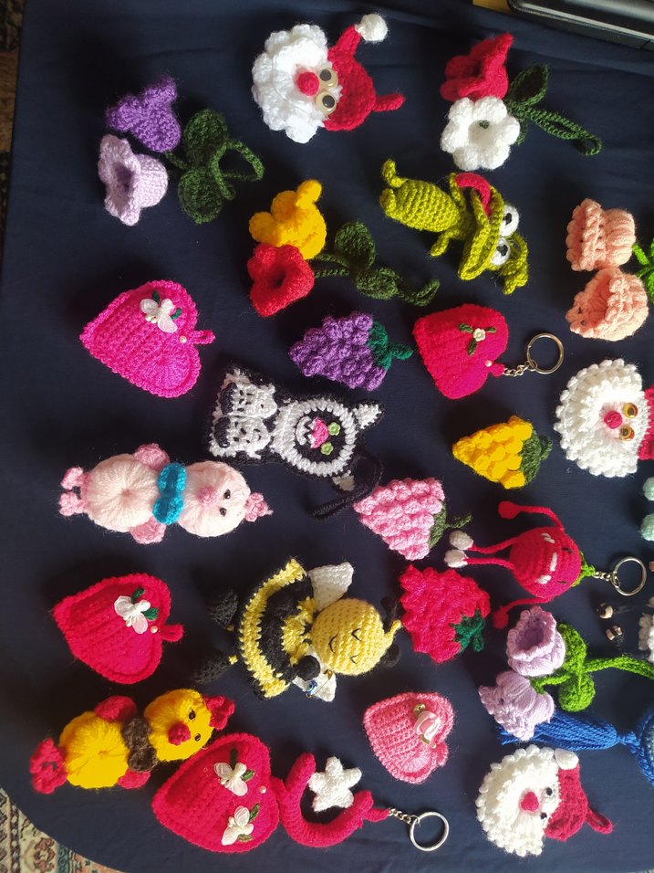 Renkli Örgü Bohem Anahtarlıklar - Görsel 3