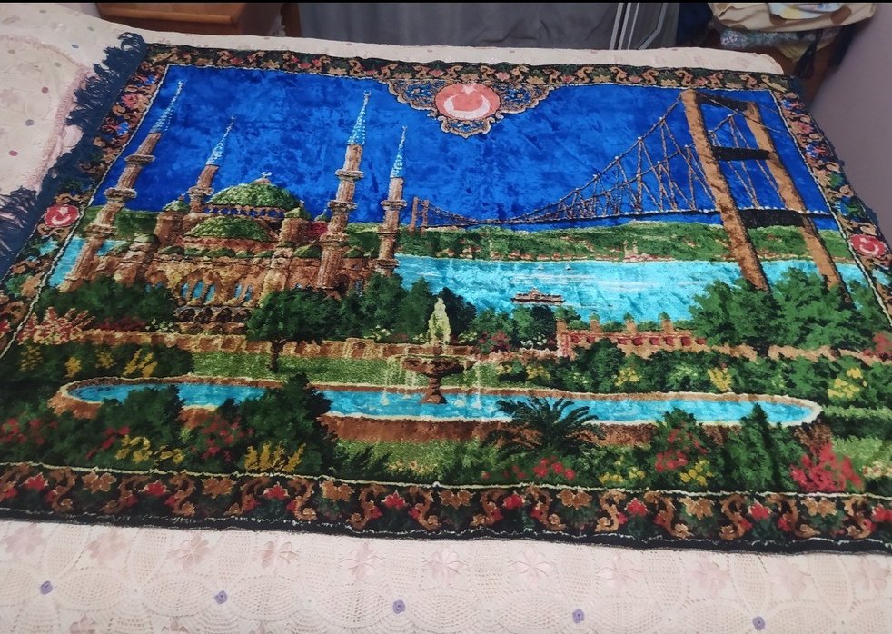 60 yıllık antika ipek dokuma halı - Görsel 2