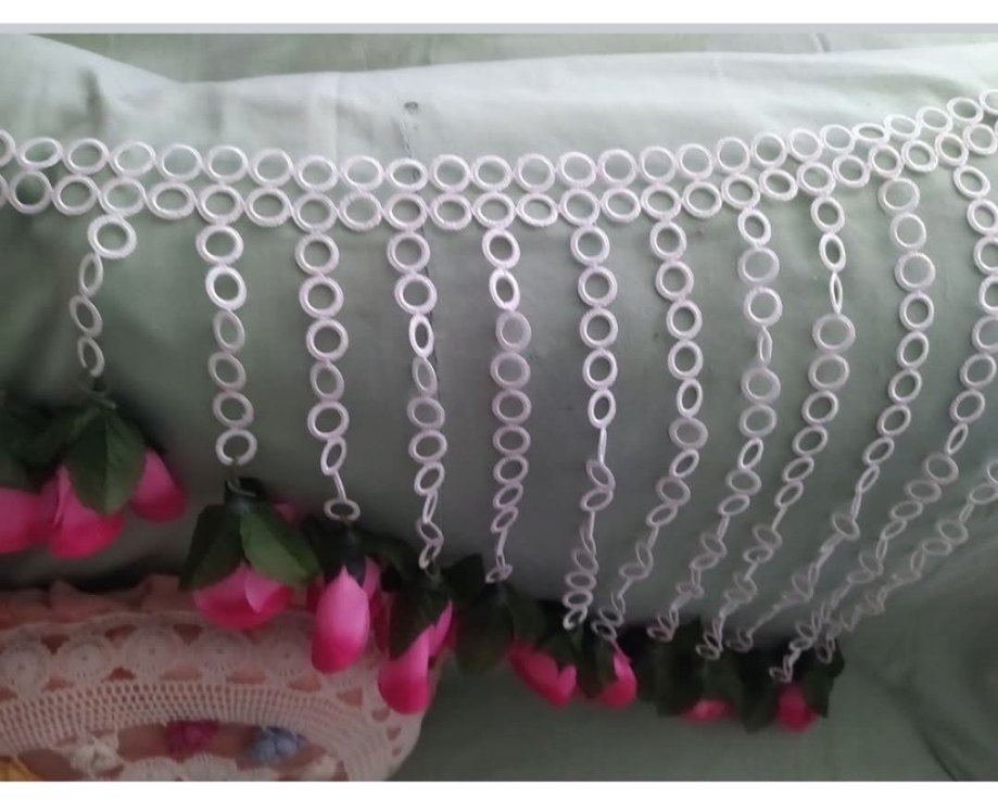 Pembe Güllü süs dantel elişi istediğiniz yerde kullanabilirsiniz - Görsel 4