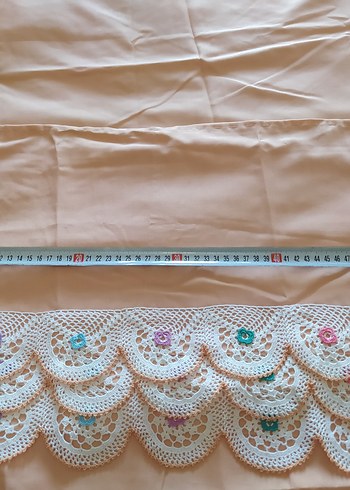 Renkli Çiçekli El Örgüsü Dantel Kenar - Görsel 12