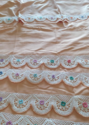 Renkli Çiçekli El Örgüsü Dantel Kenar - Görsel 9