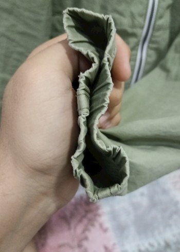 Yeşil Erkek Keten Fermuarlı Mont - Görsel 5