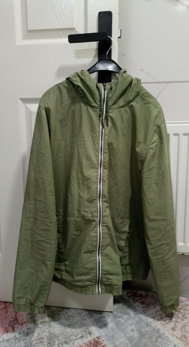 Yeşil Erkek Keten Fermuarlı Mont - Görsel 2