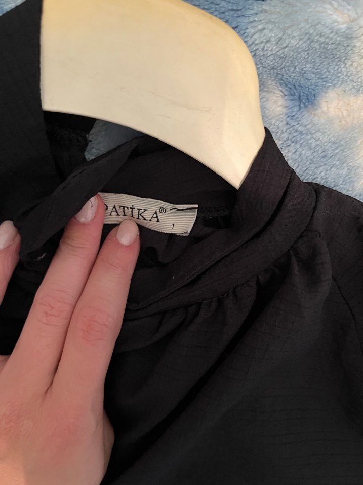 siyah gomlek bluz - Görsel 2