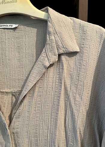 Bej Kadın Keten Gömlek - Görsel 2