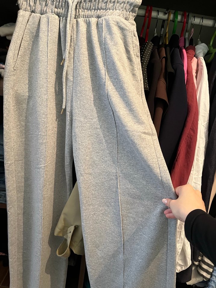 Gri Rahat Kesim  Kadın Eşofman Altı - Görsel 2