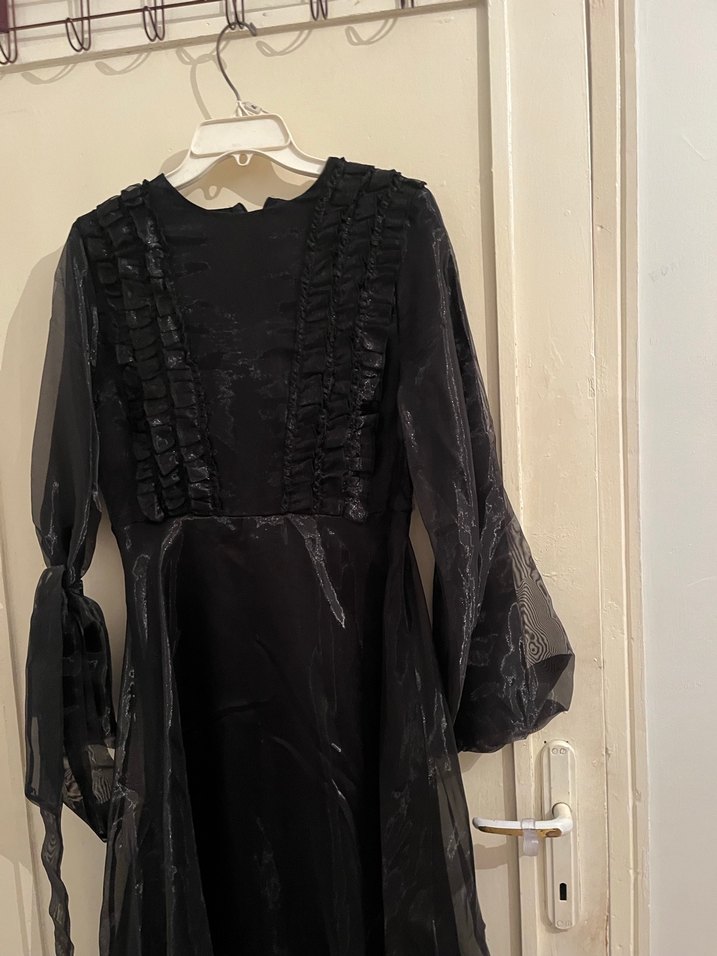 siyah tül abiye - Görsel 2